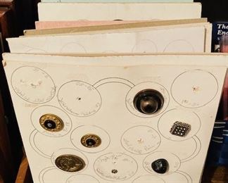 Large Selection of Collectable Antique Buttons. Sorted, Matted and Framed.