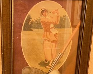 Classic B Horton Golf Print In Wood Frame.