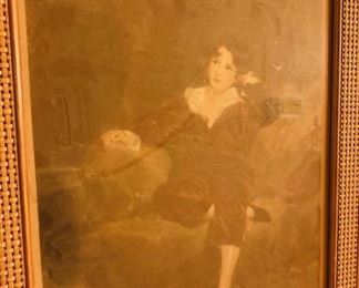 Framed "The Red Boy" Wall Art.