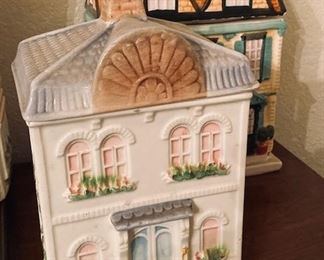 Vintage Avon Townhouse Canister Collection w/Salt & Pepper.