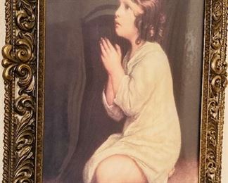Large Framed Joshua Reynolds - "The Infant Samuel" praying.