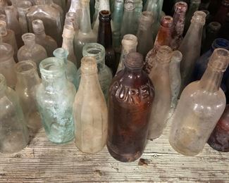 Wide Selection of Antique/Rare Vintage Glass Bottles/Medicine Bottles, Soda Bottles and Mini Liquor Glass Bottles. 