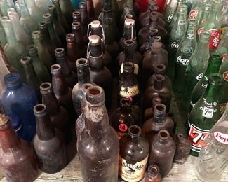 Wide Selection of Antique/Rare Vintage Glass Bottles/Medicine Bottles, Soda Bottles and Mini Liquor Glass Bottles. 