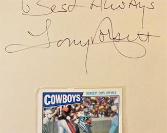 Vintage 1982 Dallas Cowboys Blue Book. Autographed by HOF Running Back Tony Dorsett. Card Included.