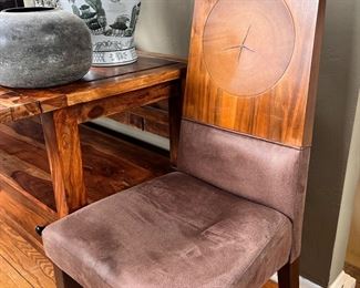 Wood stump backed chair