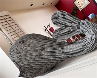 Moby Dick in Gray Wicker-He'd sure make a SPLASH in any room!!!!!!