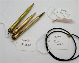 Gold Filled Pens and 10k-14k Gold Accent Jewelry