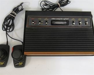 Vintage Atari 2600 Game Console and Paddles 