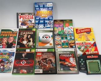 Hand Held Monopoly and Various Video Games