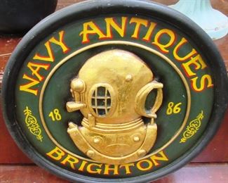 Navy Antiques Brighton Sign
