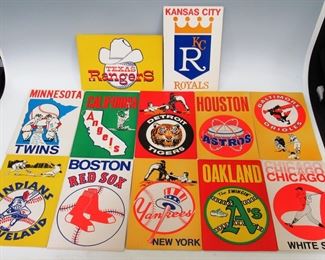 Vintage 1973 Fleer Big Sign Cardboard American League Lot