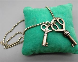 Designer Jessica Elliot Sterling Keys Necklace