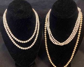 Q019 Two Multistrand Pearl Necklaces