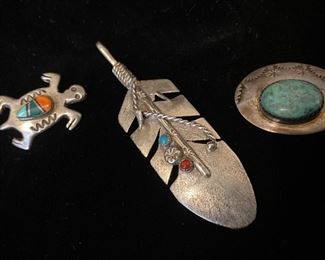 Q023 Sterling and Turquoise Pendants