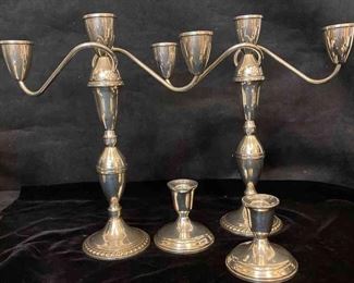 Q029 Weighted Sterling Candle Holders