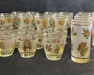 R001 Libbey Golden Foliage Vintage Glassware