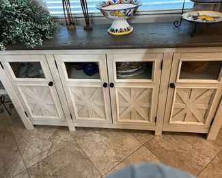 Buffet/side table with glass panel doors -a beautiful piece