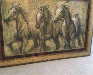 Three Mighty Horses Artist Unknown