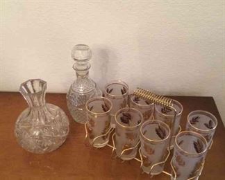 Vintage Eight Highball Gold Glasses