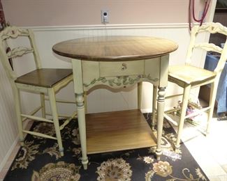 Bistro table with 4 chairs (2 more chairs in garage)