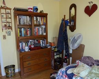 Dresser with hutch, books