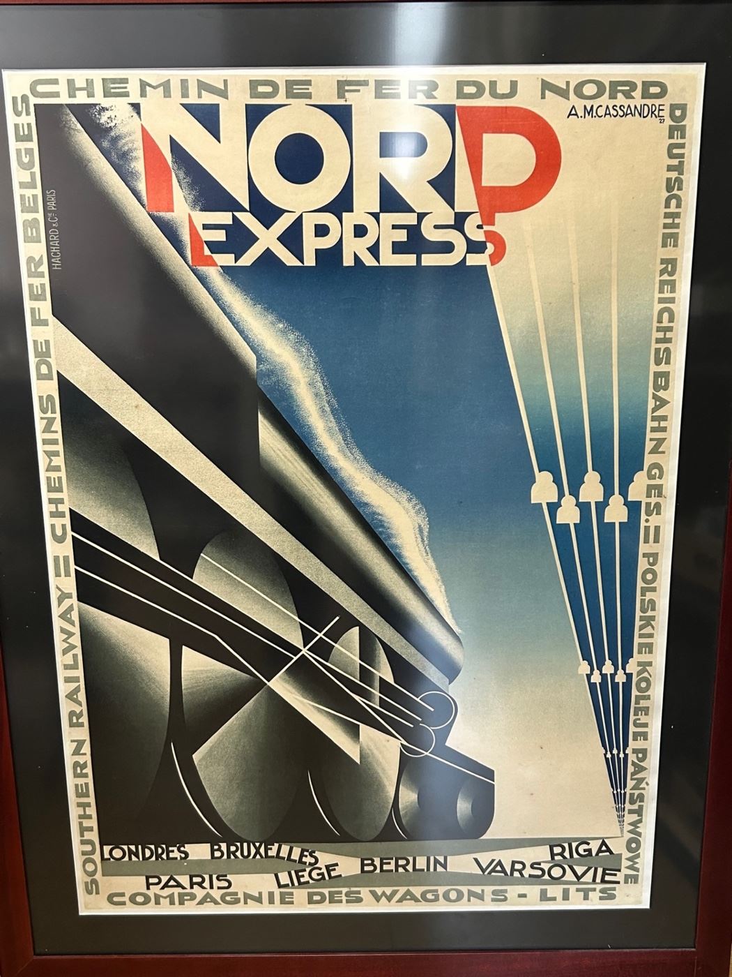 Original 1927 A. Cassandre "Nord Express" Poster