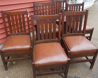 Stt of 6 L and JG  Stickley dining chairs