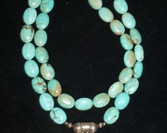 turquoise and sterling neckless