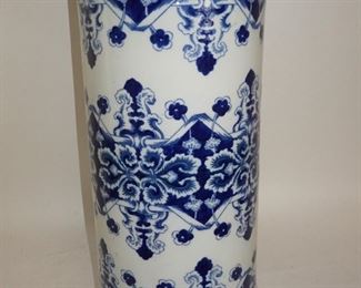 antique Chinese Blue and White unbrella stand