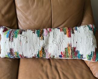 34. Multicolor Woven Bolster (34" x 12")