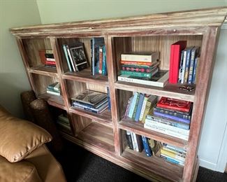 37. Rubbed Wood Bookcase (70" x 14" x 49")