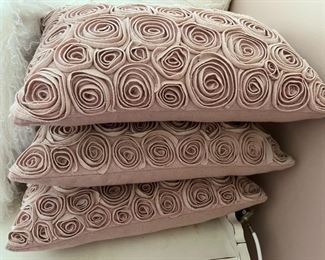 42. Set of 3 Rose Pillows (17" x 11")