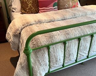 59. Green King Metal Bed (53")