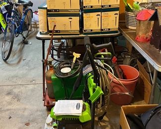 Pressure washer,
Garage stuff
