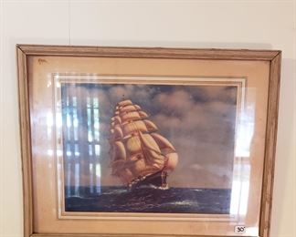 Framed clipper ship
