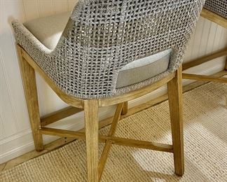 18. Pair of Essentials for Living Flat Rope Woven Counter Stools 