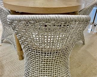 19. Set of 3  Flat Rope Woven Chairs