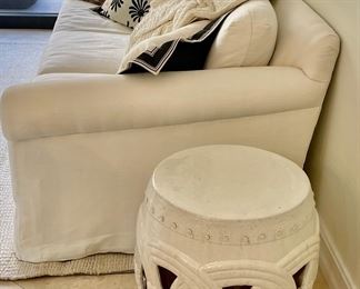 34. Hickory Chair 3 Cushion Cream Sofa Upholstered with Performance Fabric