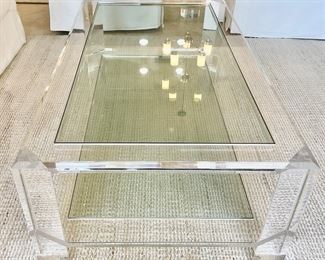 8. Interlude Home Acrylic and Glass Coffee Table (52" x 30" x 17")