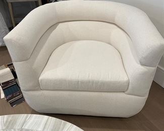28. Pair of Interlude Home Swivel Chairs w/ Double Roll Back (36" x 33" x 29.5")