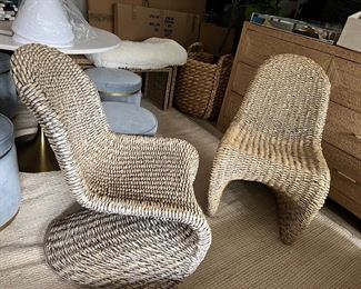 109. Pair of Four Hands Woven S Chairs