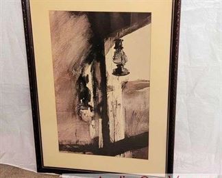 Andrew Wyeth. 1960s Shed Lantern Lithograph Print