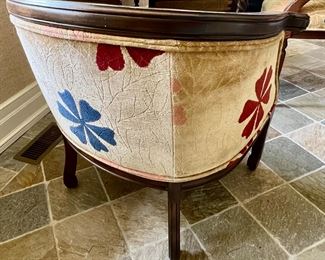 23. Pair of Vintage Barrel Back Club Chairs on Casters (27" x 25" x 28") (as is)