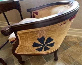 23. Pair of Vintage Barrel Back Club Chairs on Casters (27" x 25" x 28") (as is)