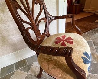 25. Carved Arm Chair (25" x 20" x 39")