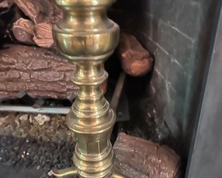 31. Pair of Brass Andirons (17" h)