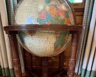 41. Lighted Globe w/ Carved Stand (27" x 38") 