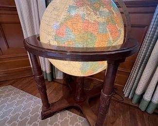 41. Lighted Globe w/ Carved Stand (27" x 38") 