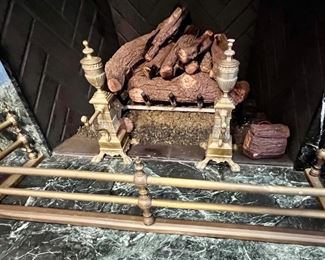 43. Brass Fireplace Fender (41" x 12" x 9")
44. Pair of Brass Andirons (16")