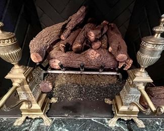 44. Pair of Brass Andirons (16")